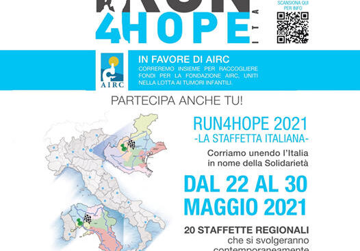 Run4Hope 2021. Prima edizione giro podistico solidale a staffetta